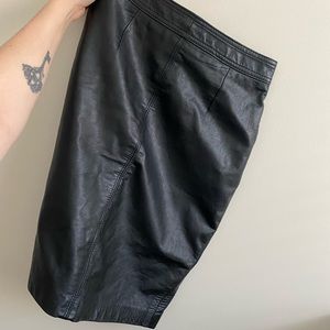 Genuine Leather Pencil Skirt
